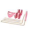 Pink BDSM Collar, Leash, Wrist and Ankle Cuff Set BM117