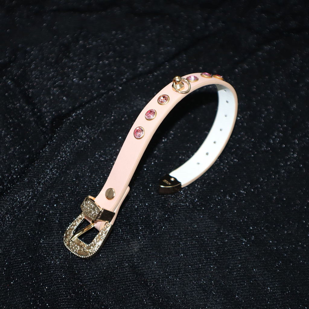 Pink Rhinestone BDSM Wrist Restraint Cuffs BM111