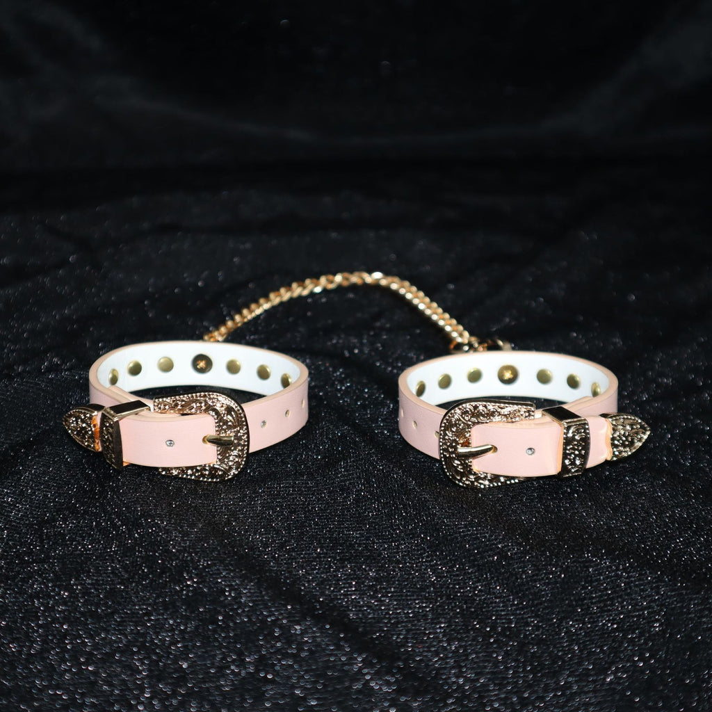 Pink Rhinestone BDSM Wrist Restraint Cuffs BM111