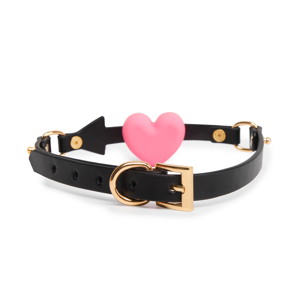 Heart-Shaped BDSM Ball Gag with Arrow-Strap Design BM118