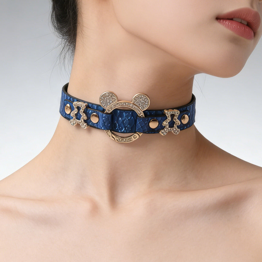 Snake-Pattern Day Anime  Collar Choker Necklace