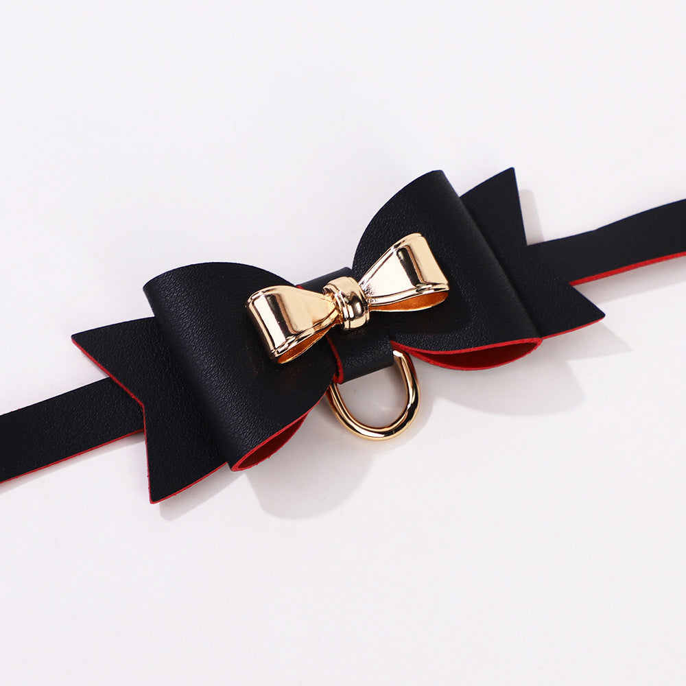 Bow Tie Fetish Collar & Cuffs Set BM107