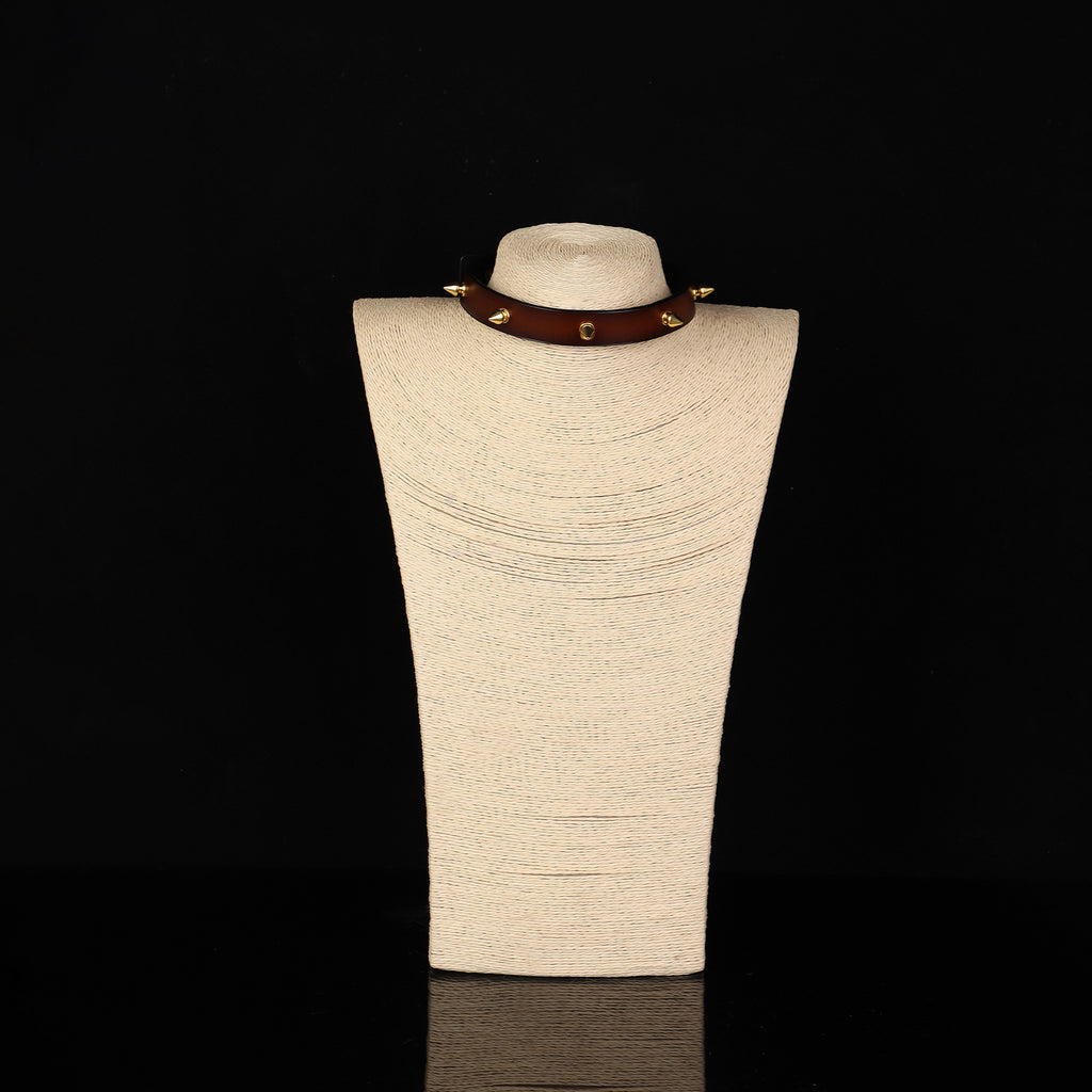 Genuine Leather Studded Day Collar