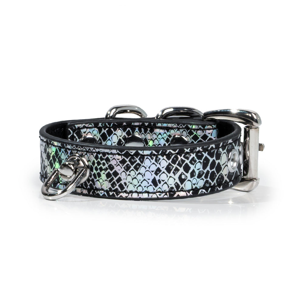 Snakeskin-Print BDSM Restraint Cuffs with Connecting Chain BM119