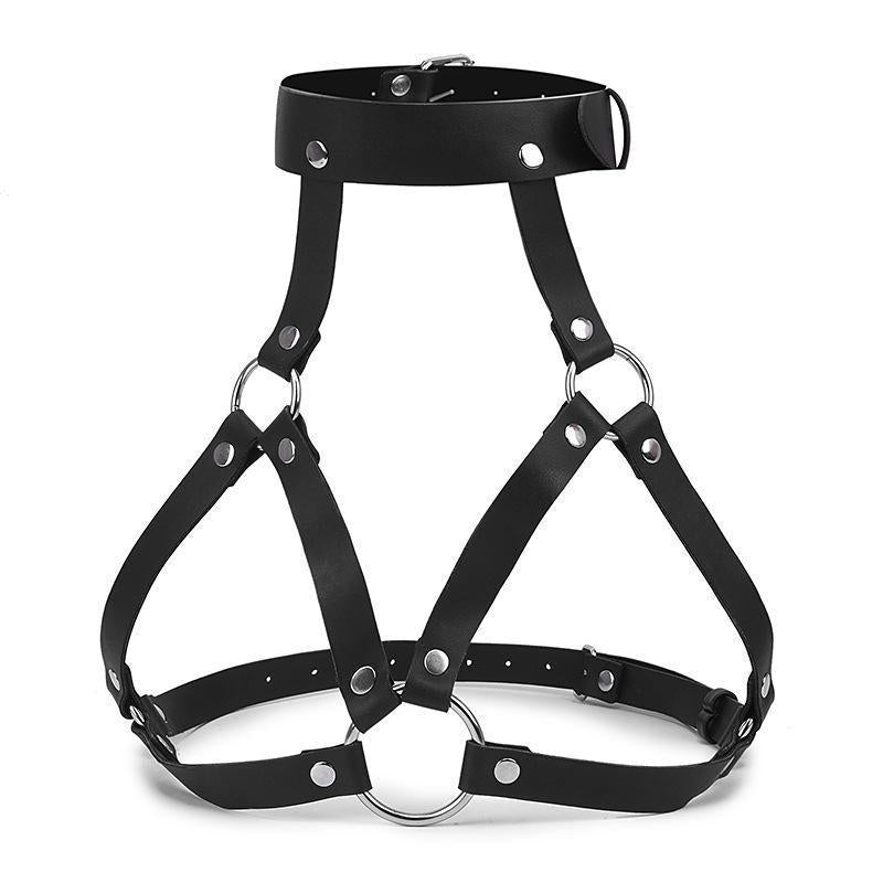 Faux Leather Harness Bra  BM17