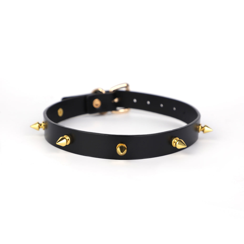 Genuine Leather Studded Day Collar