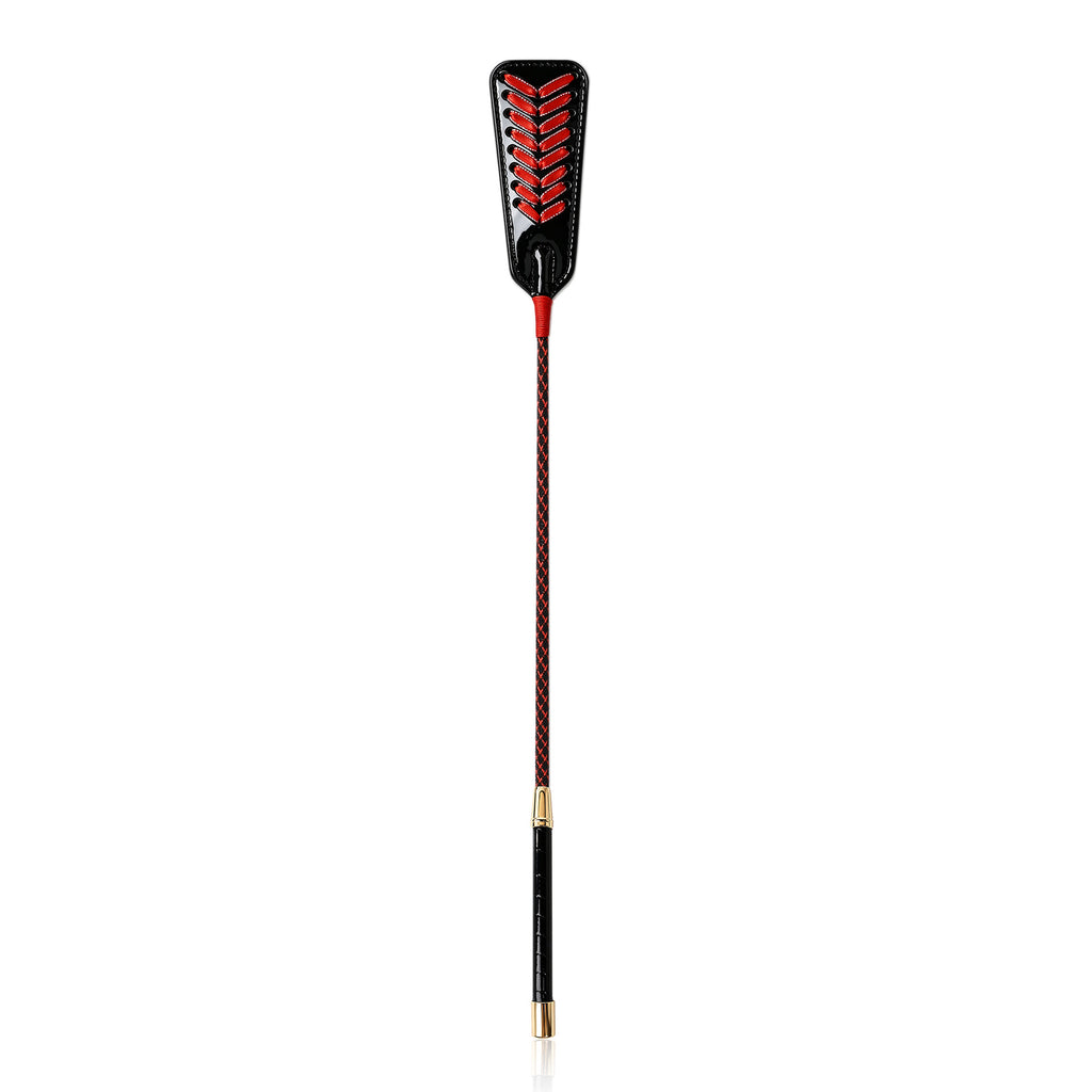 Black and Red Braided BDSM Riding Crop