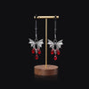 Bat-Wing Nipple Clamps with Red Crystal Drops