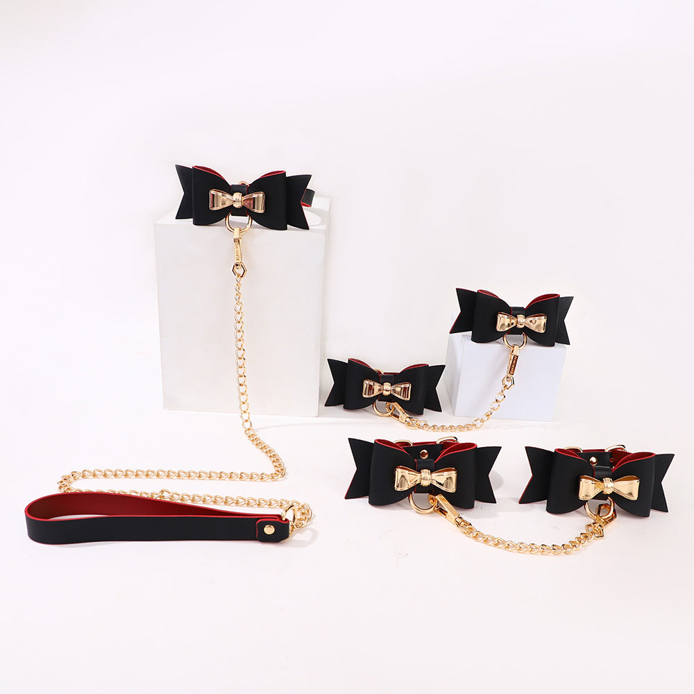 Bow Tie Fetish Collar & Cuffs Set BM107