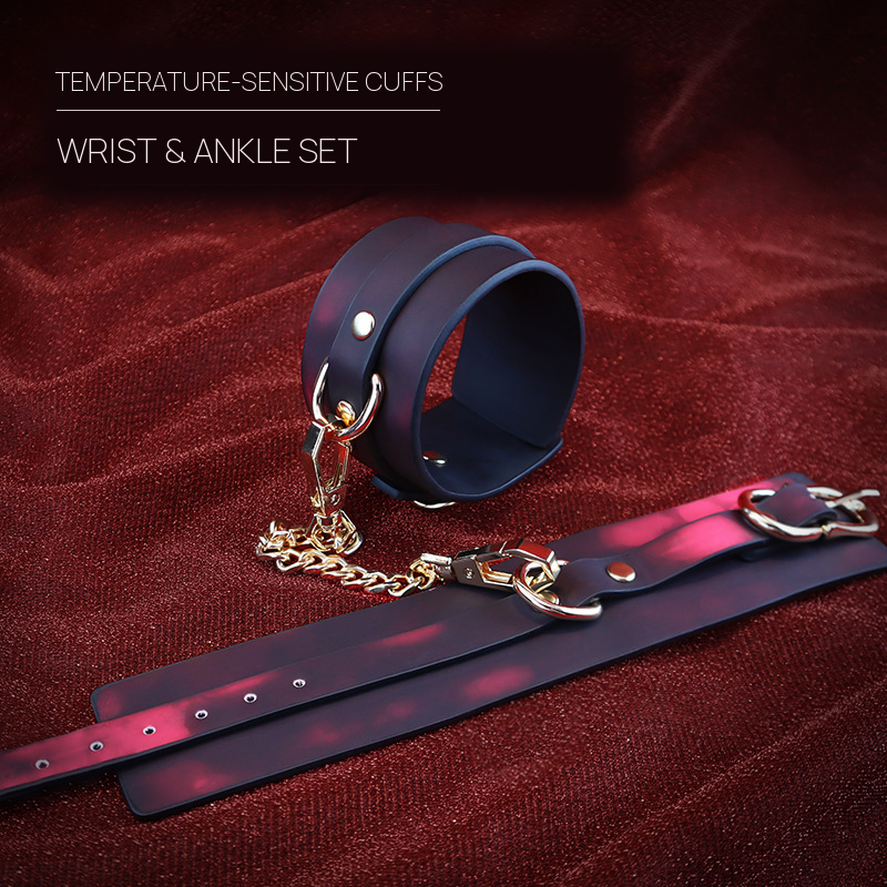 Thermochromic PU BDSM Wrist and Ankle Restraint Cuffs