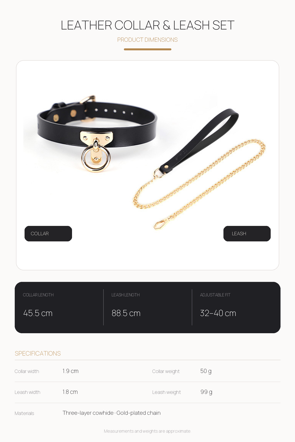 Black Slave Collar and Leash Set BM79