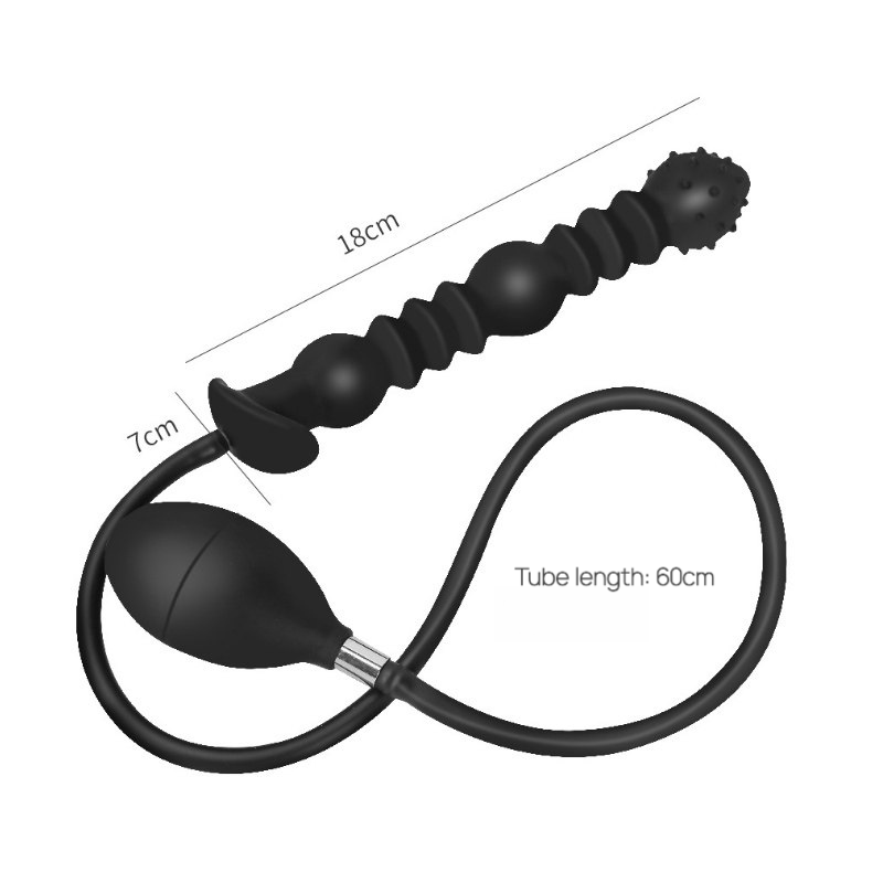 Inflatable Triple-Bead Anal Plug BM45